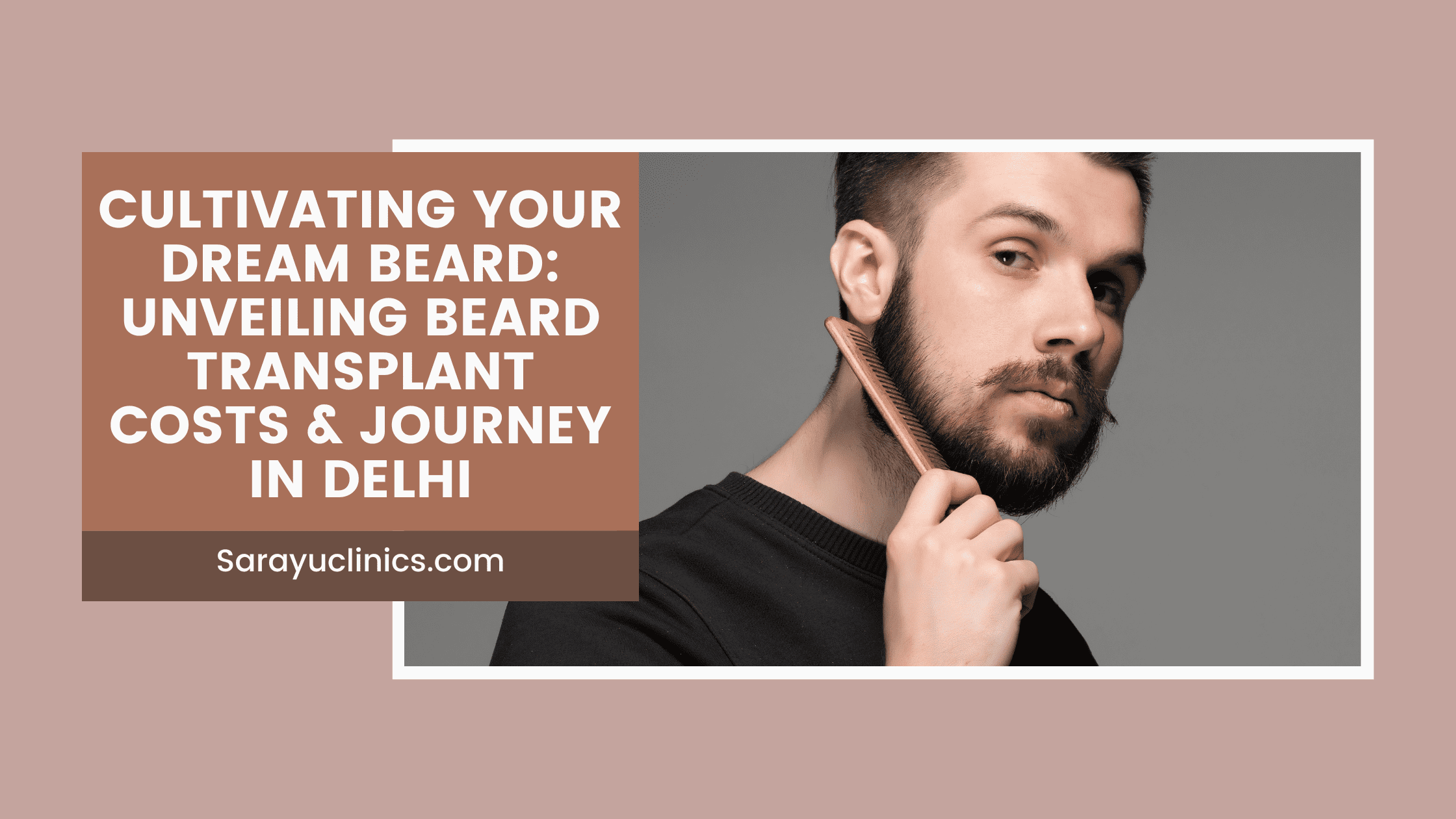 Man admiring his newly transplanted beard in the mirror, showcasing the transformative power of the procedure after learning about Cost of Beard Hair Transplant in Delhi